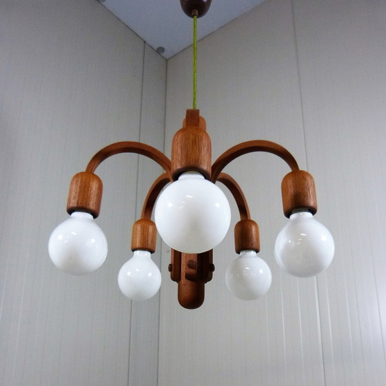 Image 1 of Domus teak chandelier, Denmark 1970's