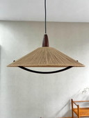 Lampe suspendue design scandinave par Temde Leuchten Teck et corde