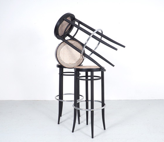 Image 1 of 4 Thonet high bar stools 204 RH black