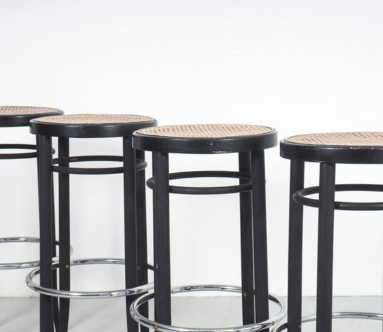 Image 1 of 4 Thonet high bar stools 204 RH black