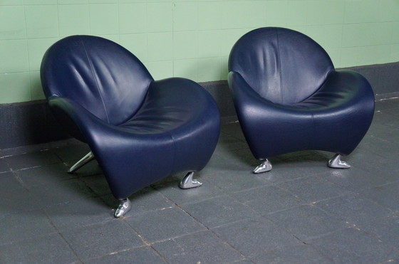 Image 1 of 2x Leolux Papageno armchairs