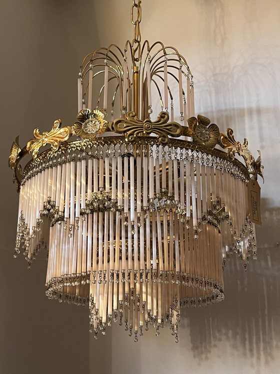 Vintage pink chandelier sale