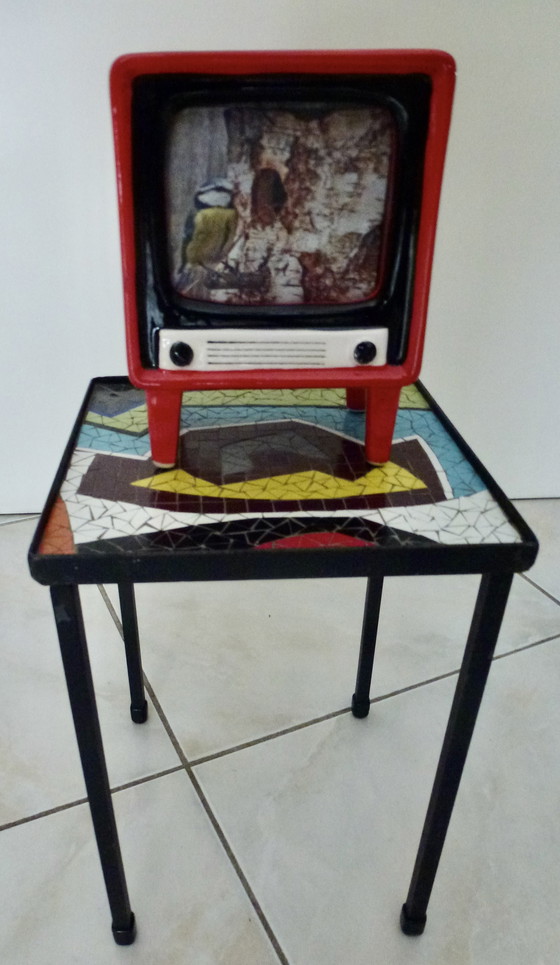 Image 1 of Vintage mosaic plant table