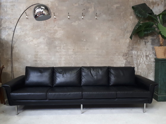 Image 1 of 1960s leather 4-seater sofa