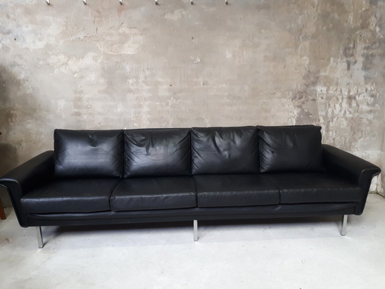 Image 1 of 1960s leather 4-seater sofa