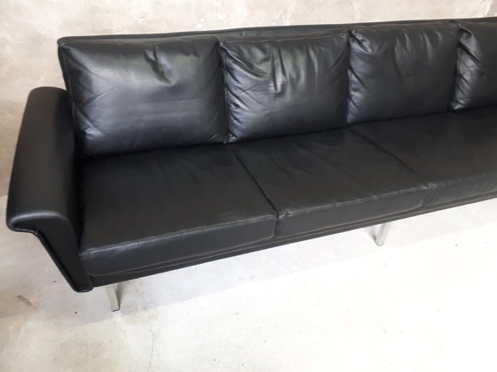 Image 1 of 1960s leather 4-seater sofa