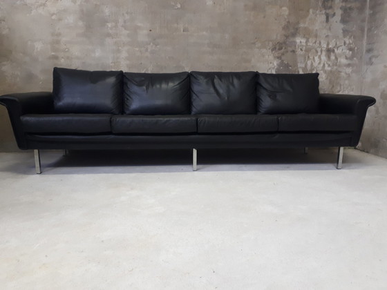 Image 1 of 1960s leather 4-seater sofa