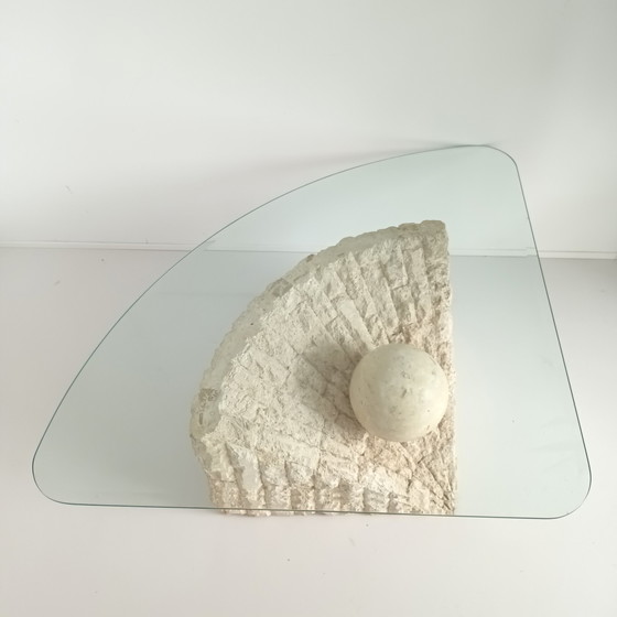 Image 1 of Vintage Mactan coffee table shell shape glass plate