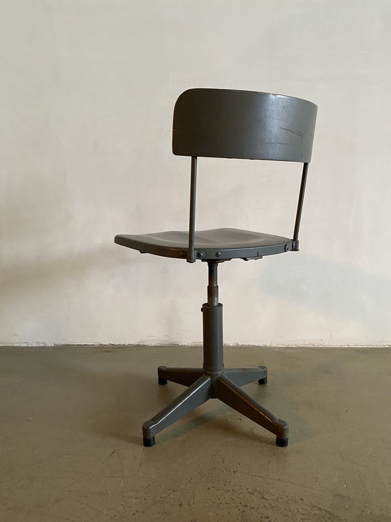 Image 1 of Grey Swiveling Desk Chair, 1940s