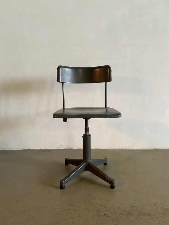 Image 1 of Grey Swiveling Desk Chair, 1940s