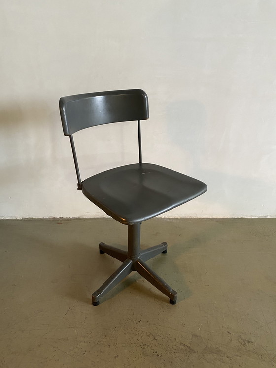 Image 1 of Grey Swiveling Desk Chair, 1940s