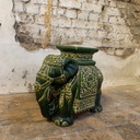 porte-plante / table d'appoint éléphant en céramique des années 1970