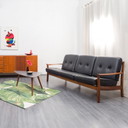 Vintage leather sofa Scandinavian style