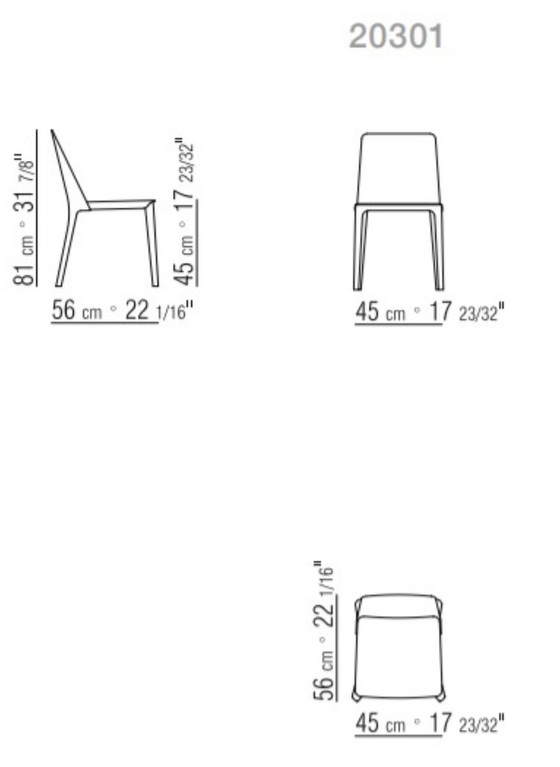 Image 1 of 6 chaises de salle à manger Flexform Isabel