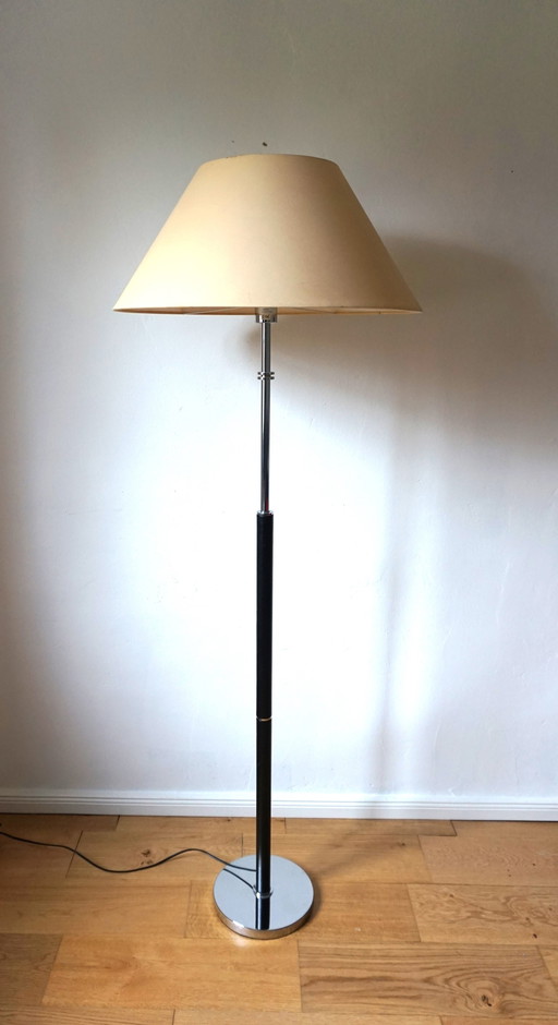 Floor lamp with leather coating from the 70s