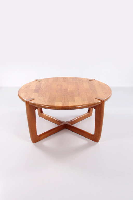 Danish solid teak design coffee table by Niels Bach, 1970s