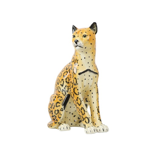 Ceramic Leopard Cheetah Statue