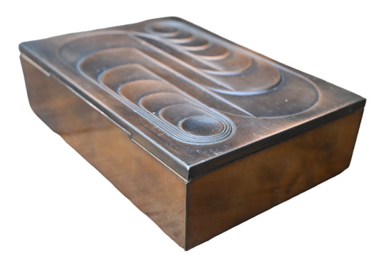 Image 1 of Decorative box in embossed iron Dinanderie, France, 1970s