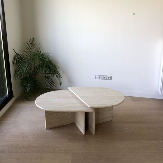 Image 1 of Vintage travertine coffee table