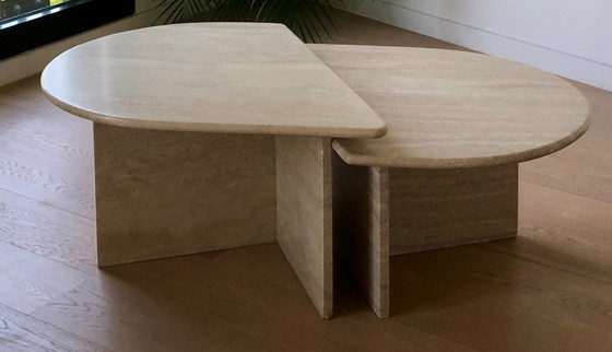 Image 1 of Vintage travertine coffee table