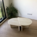 Table basse vintage en travertin