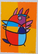 Jacqueline Schafer - Lithographie de l'oiseau étrange