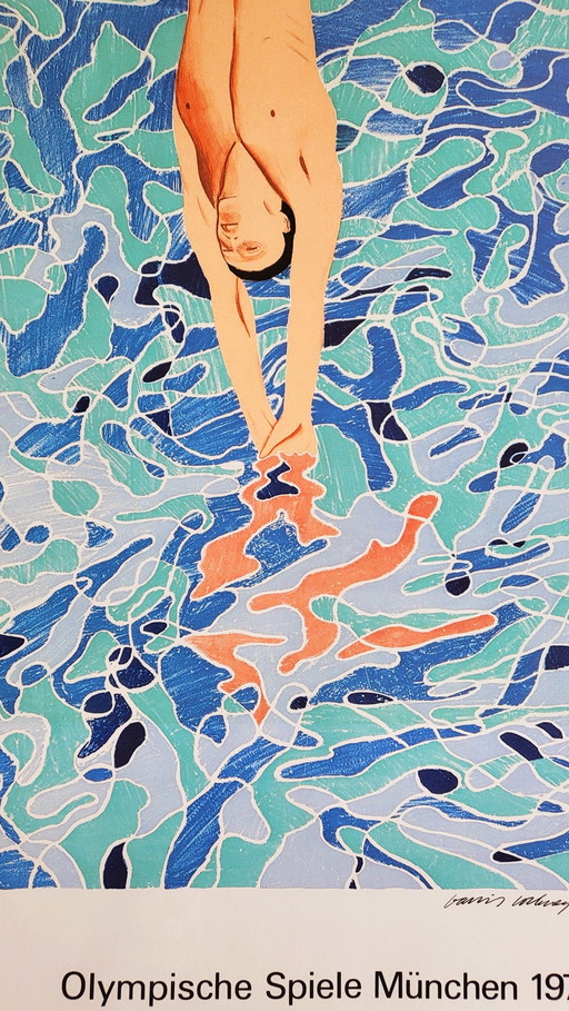 David Hockney - Diver - 1972 Olympics