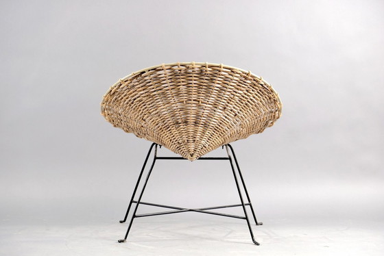 Image 1 of Mid Century Rattan Lounge Chair, 1960s