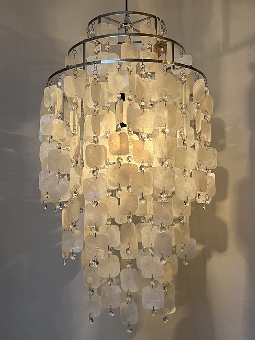 Lampada a sospensione vintage Capiz in madreperla opalina 