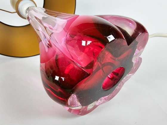 Image 1 of Christalleries de Val St Lambert - Belgium - crystal - transparent - pink - 1970's