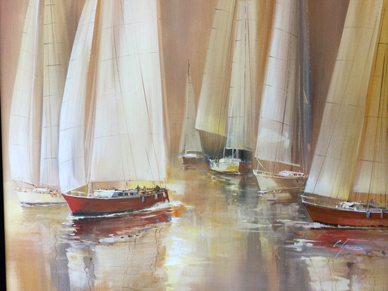 Image 1 of Wilfred Lang | Voiliers - peinture dans le cadre