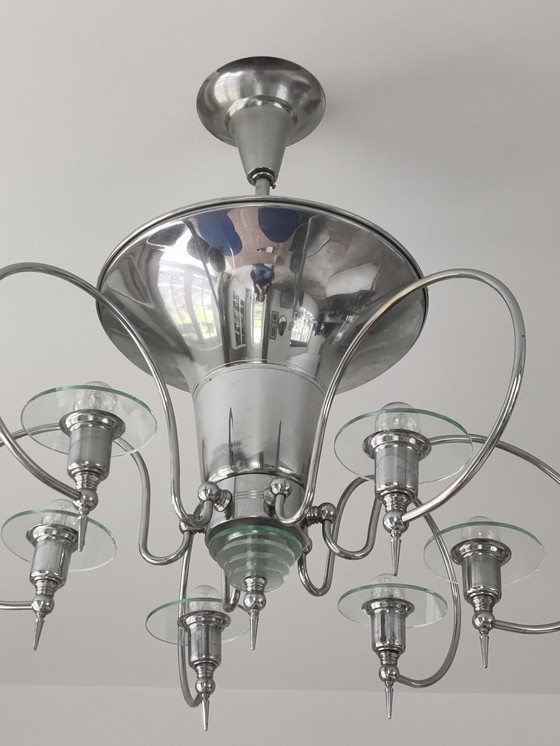 Image 1 of Lampe pendante vintage chromée