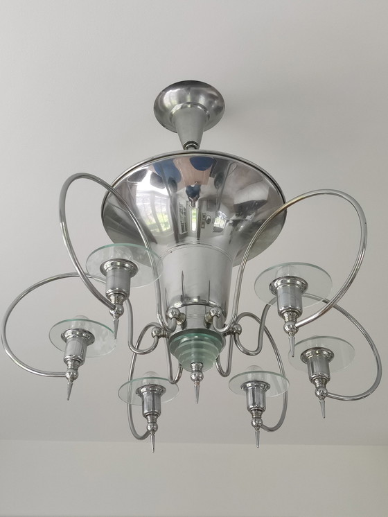 Image 1 of Lampe pendante vintage chromée