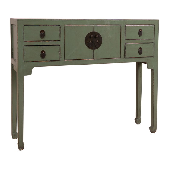 Image 1 of Chinese console table in soft green