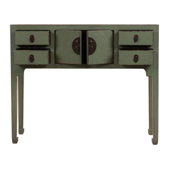 Image 1 of Chinese console table in soft green