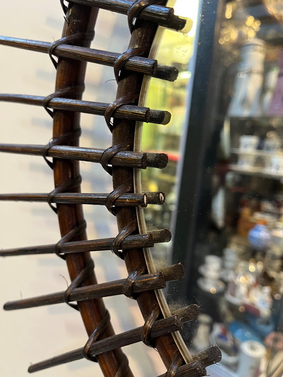 Image 1 of Specchio vintage in bambù e rattan francese