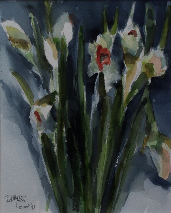 Image 1 of Fon Klement - Aquarelle encadrée : jonquilles - 1997