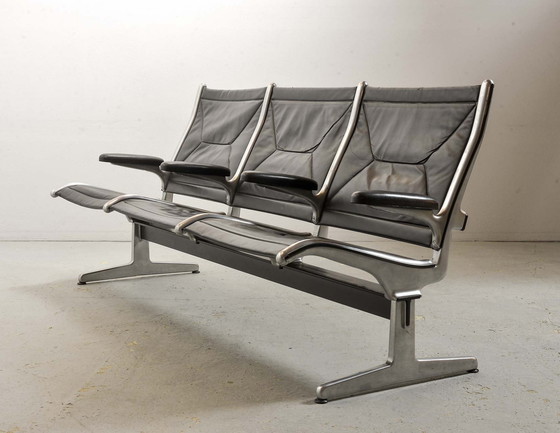 Image 1 of 3-seater Charles Eames for Herman Miller Tandem Sling Airport sofa