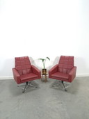 Vintage burgundy swivel armchair