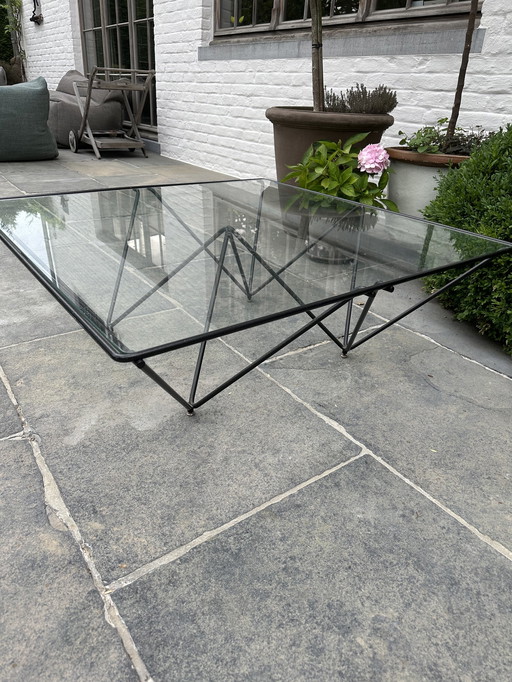 Vintage glass coffee table