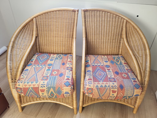 2x Flechtwerk Schutz rattan chairs