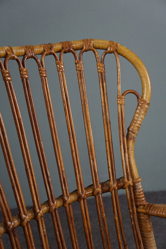 Image 1 of Rattan Belse 8 armchair with high back, Dutch Design Style, 1950