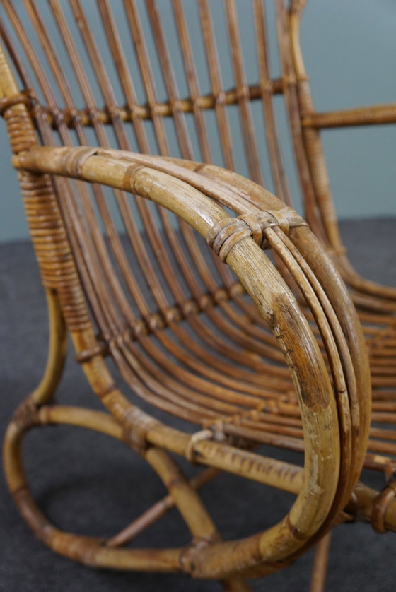 Image 1 of Rattan Belse 8 armchair with high back, Dutch Design Style, 1950