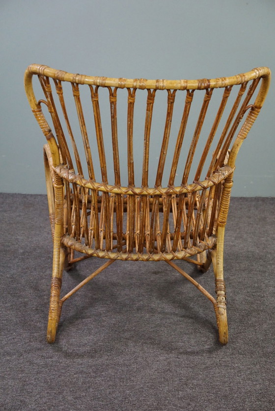 Image 1 of Rattan Belse 8 armchair with high back, Dutch Design Style, 1950