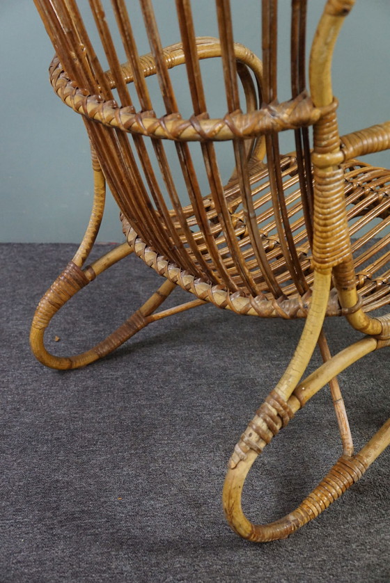 Image 1 of Rattan Belse 8 armchair with high back, Dutch Design Style, 1950