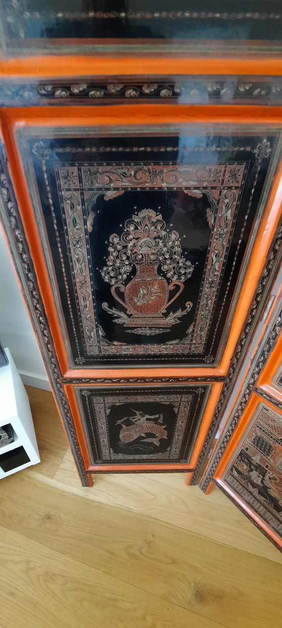 Image 1 of Klassiek lacquer folding screen from Burma