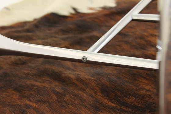 Image 1 of Knut Hesterberg Sculptural Aluminum Coffee Table for Ronald Schmitt, new 19mm glass top!