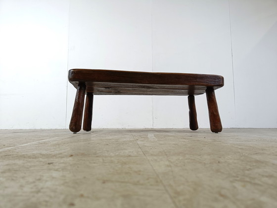 Image 1 of Brutalist solid wooden coffee table
