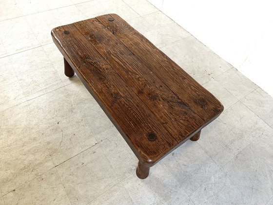 Image 1 of Brutalist solid wooden coffee table