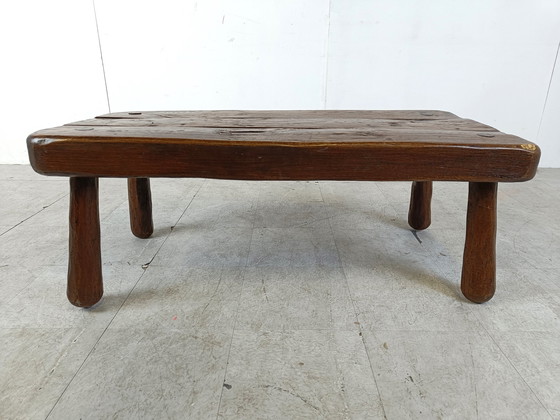 Image 1 of Brutalist solid wooden coffee table